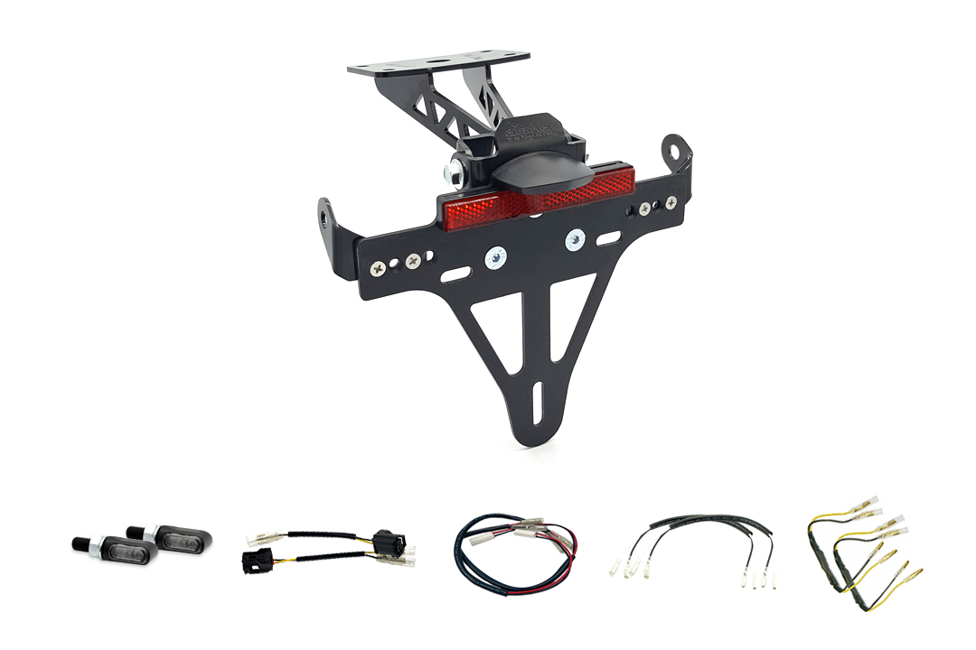 Kit de portamatrículas-luz de intermitente M-LED alpha Technik para Yamaha MT-07 RM33 / RM34 a partir del año de modelo 2021 (Trasero)
