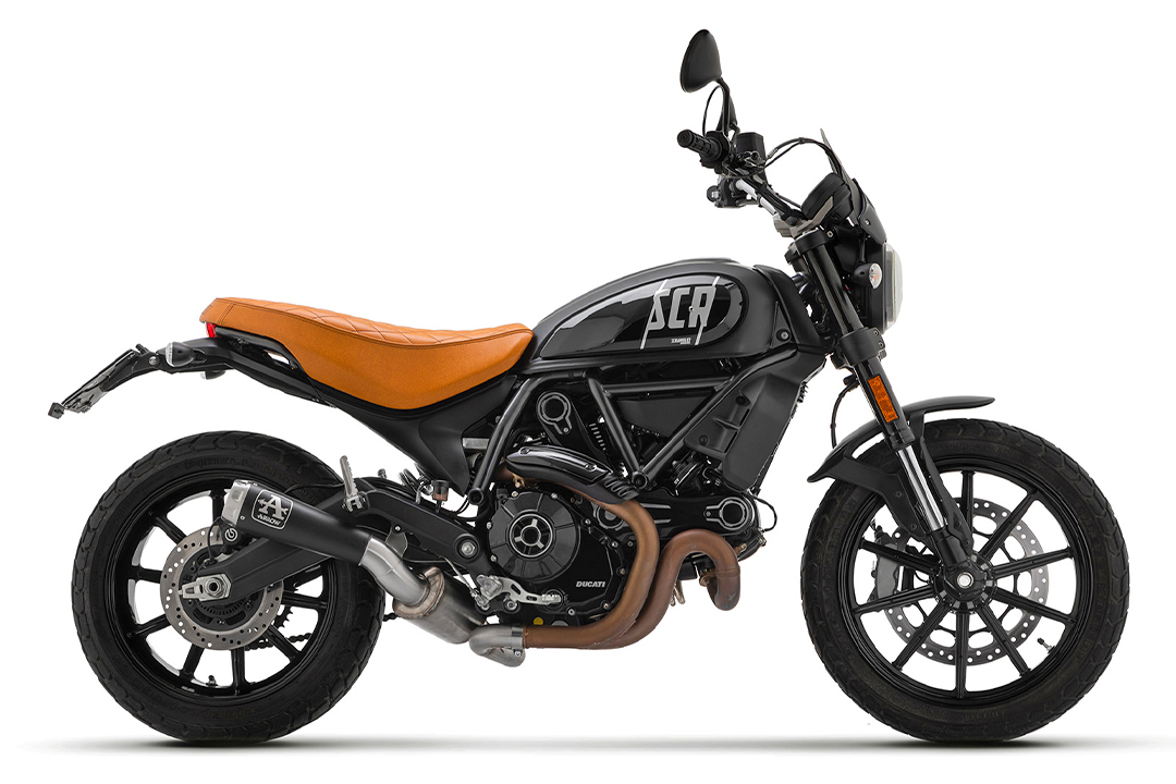 ARROW sistema de escape PRO RACE DARK Acero inoxidable para Ducati Scrambler 800 Año del modelo 2021-