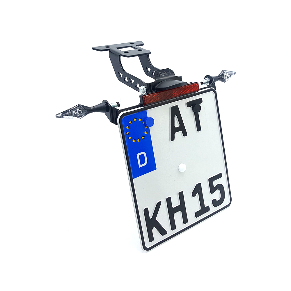 Soporte de matrícula alpha Technik para Kawasaki Ninja 400 / Z400, año de modelo 2018-