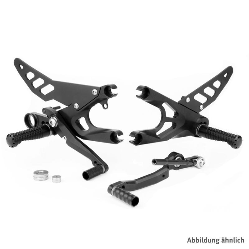 Sistema de estriberas retrasadas GILLES FXR para Yamaha YZF-R6 RJ27 negro
