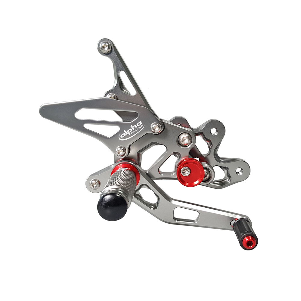 Sistema de reposapiés >TRACK< color titanio Suzuki GSX-R750 2011-2017 con ABE