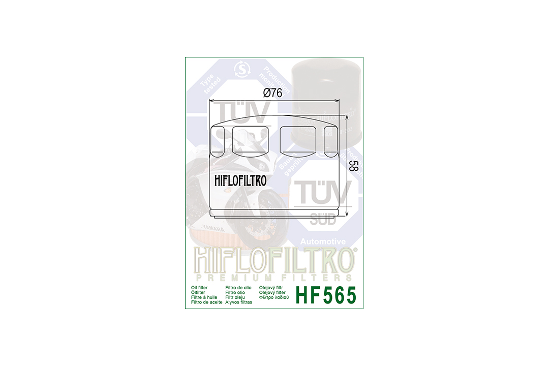HIFLO filtro de aceite HF565 para varios modelos Aprilia / Gilera / Moto Guzzi