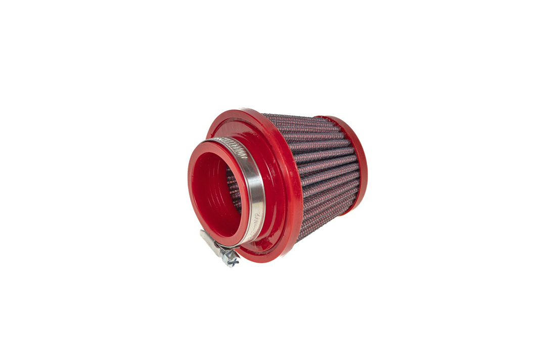 Filtro de aire deportivo cónico BMC, 41 mm de diámetro, 60 mm de longitud; Tapa de plástico