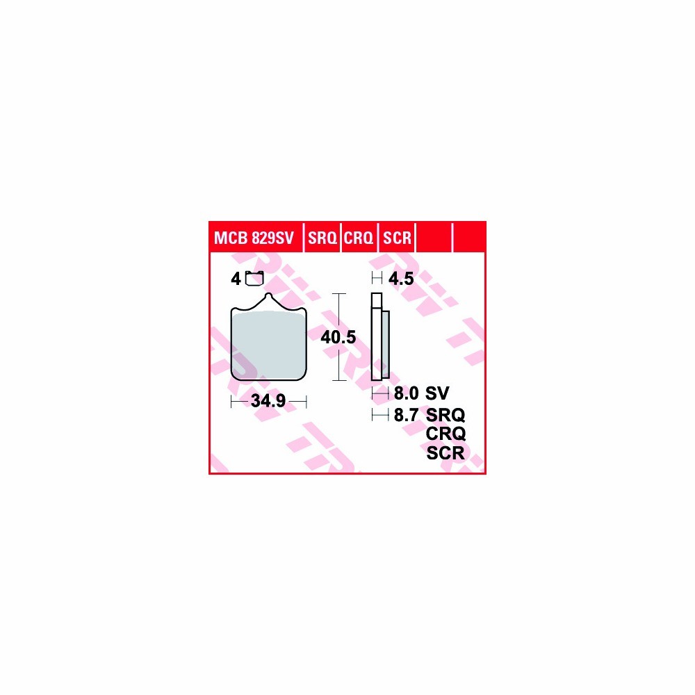 Juego de Pastillas de Freno TRW Sinter-Carbon MCB829SCR Delanteras