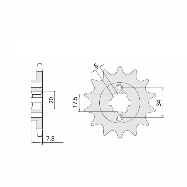 Piñón, 13 dientes, paso 520