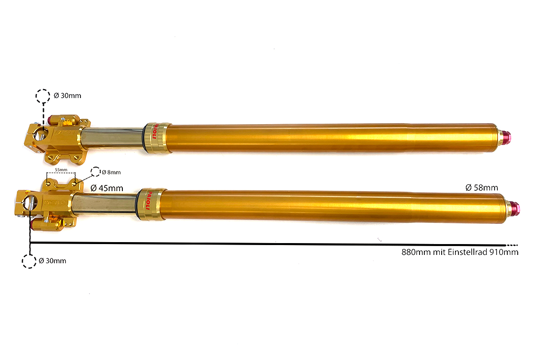 alpha Technik PAIOLI barra de horquillae Superbike SB8 USD dorado