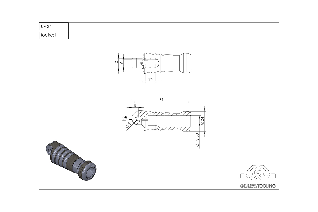 Gilles Tooling Estriberas plegables UF-24-KIT, negro