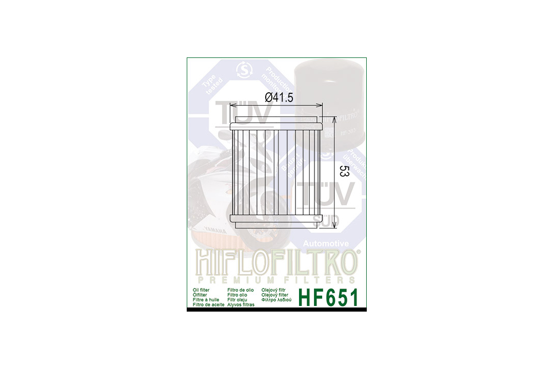 Filtro de filtro de aceite HIFLO HF651 para diversos modelos Husqvarna / KTM