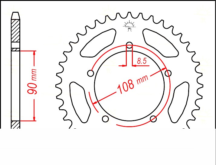 corona Acero, 40 Dientes, Paso 520
