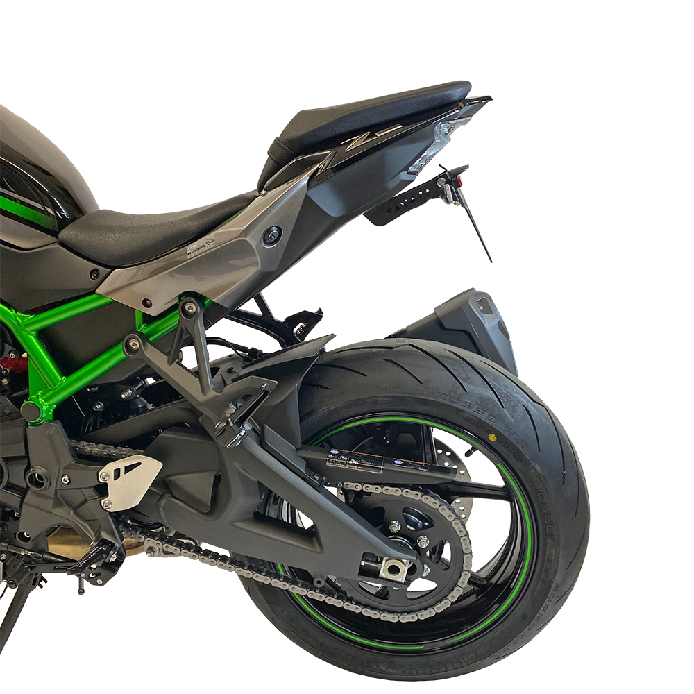 Soporte de matrícula alpha Technik para Kawasaki Z H2; Tipo ZRT00K; Año del modelo 2020-