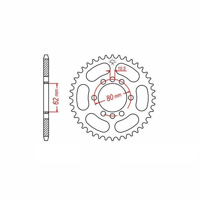 corona de Acero, 48 dientes, Paso 428