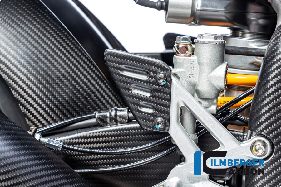 Protector de talón Ilmberger de carbono lado derecho mate para Aprilia RSV4 / Tuono V4 2021-