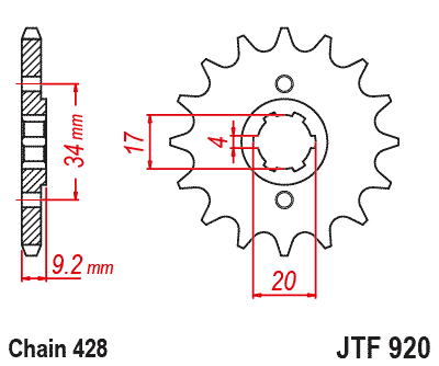 ENUMA Kit de cadena 428 HO para Keeway K-Light 125, año del modelo 2018 - 2022
