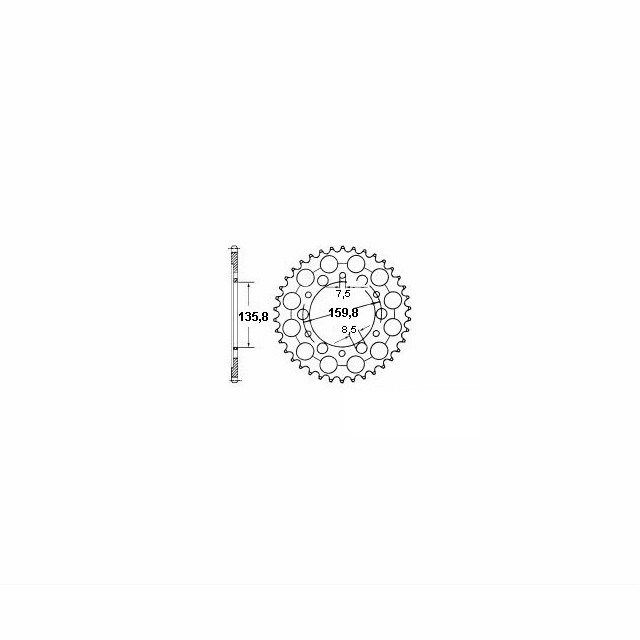 corona Acero, 52 Dientes, Paso 428