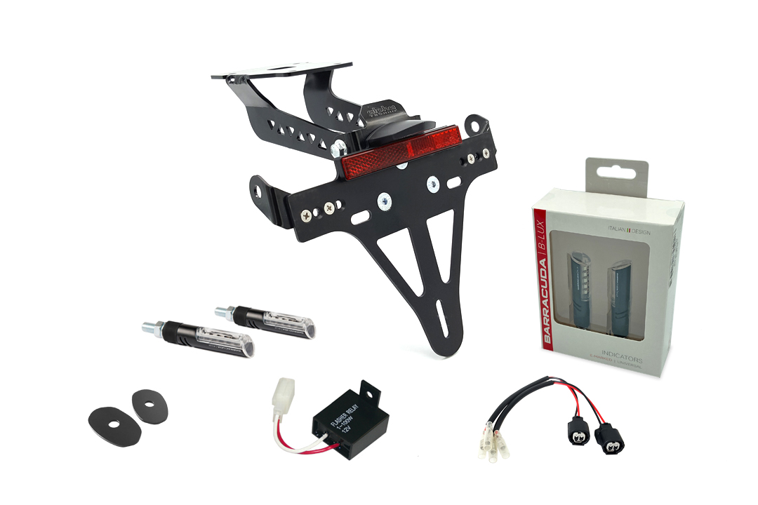 alpha Technik Kit Soporte de Matrícula e Intermitentes IDEA (delanteros + traseros) para Kawasaki Z H2 a partir del año modelo 2020