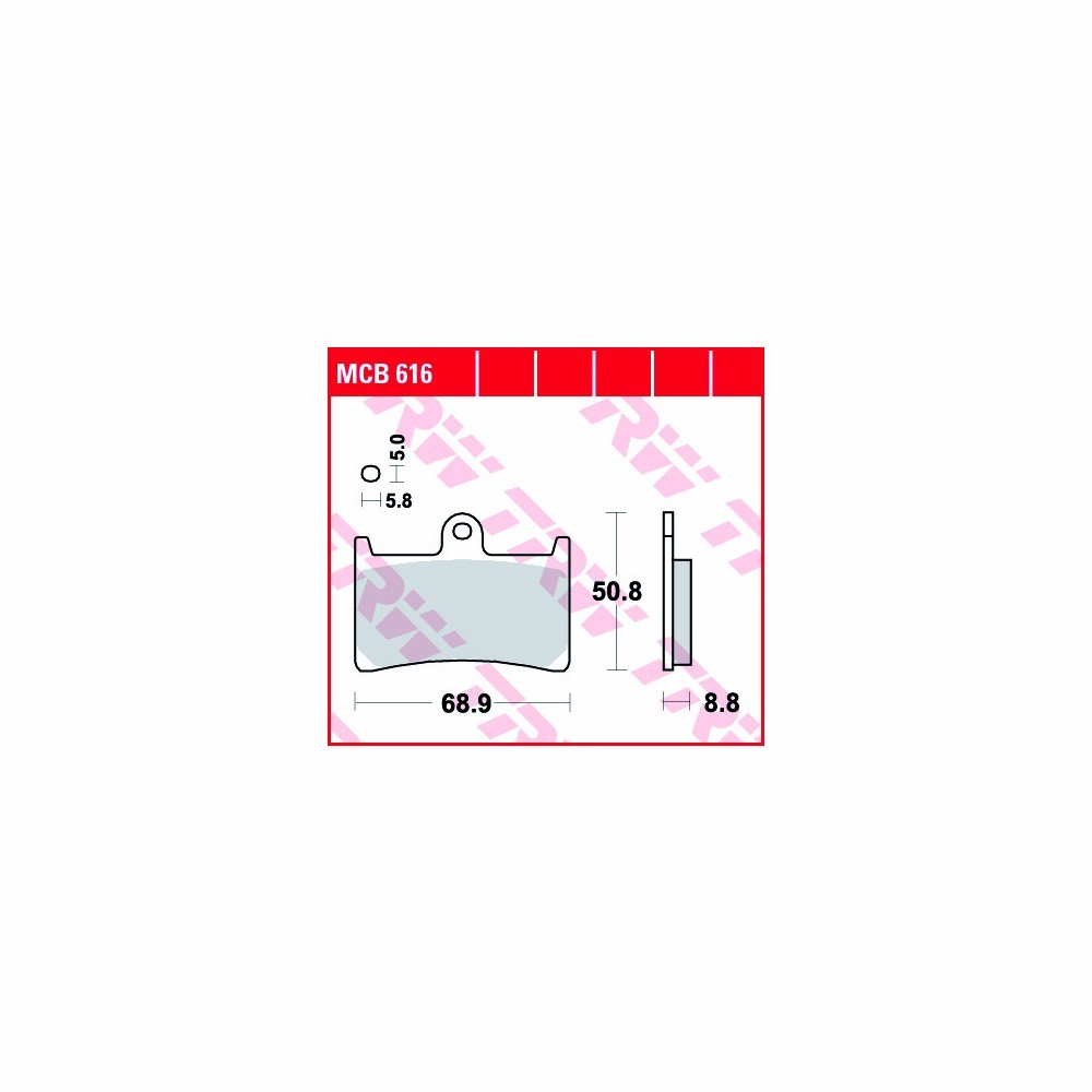 Juego de pastillas del freno TRW Allround MCB616 anterior, delanteroe