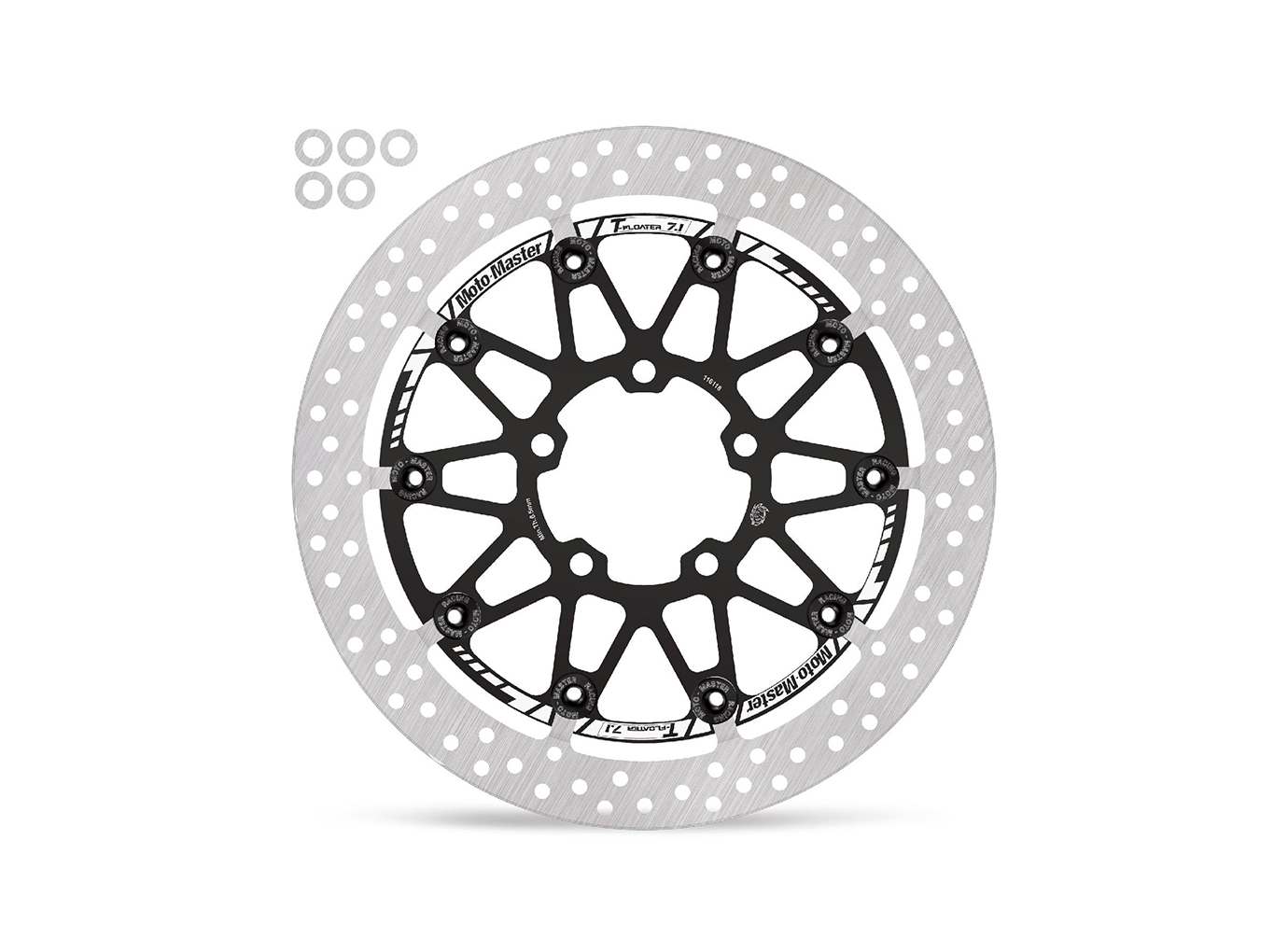 MOTO MASTER disco de freno anterior, delanteroe simétrico rotacionalmente, T-Floater para Kawasaki ZX10R Ninja año de modelo 2016-2020