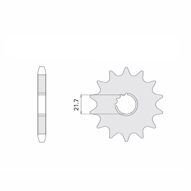 Piñón de ataque engomado, 15 dientes, paso 525