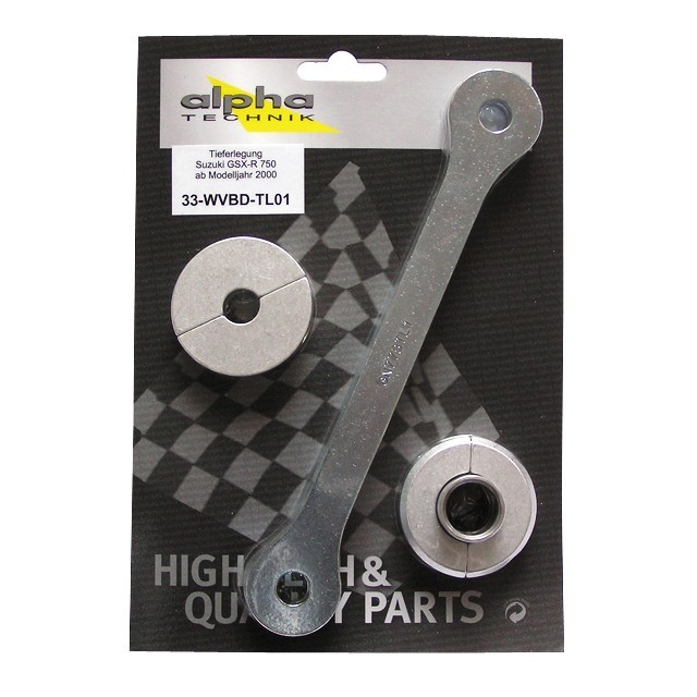 Kit de reducción de altura alpha Technik 30mm Suzuki GSXR750; WVBD; Año del modelo 2000-