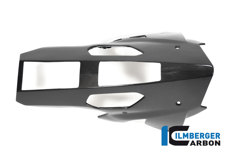 Spoiler de motor de carbono Ilmberger versión larga con caballete central, brillante, BMW S1000XR 2020-2023