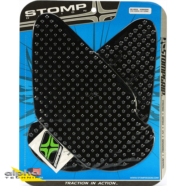 Stompgrip negro, Volcano, para Kawasaki ZX6R(R) 2003-2004, ZZR600 2005-2008