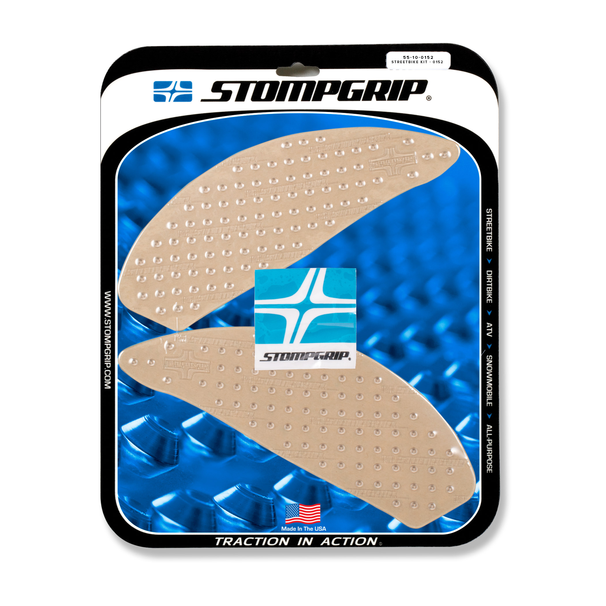 Almohadillas de tracción Stompgrip transparentes, para Suzuki GSX250R, 2018-2025