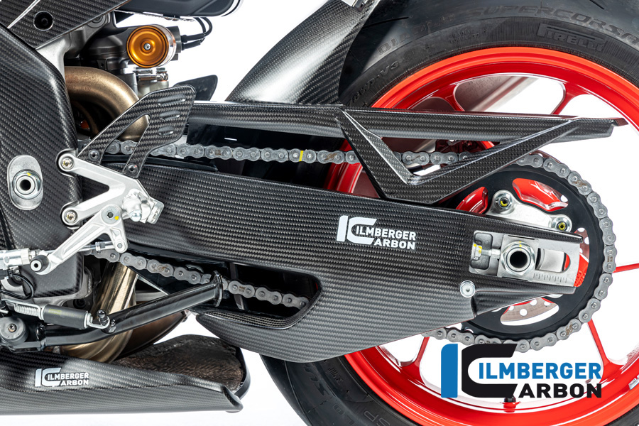 Cubierta de basculante de carbono Ilmberger lado izquierdo mate para Aprilia RSV4 / Tuono V4 2021-