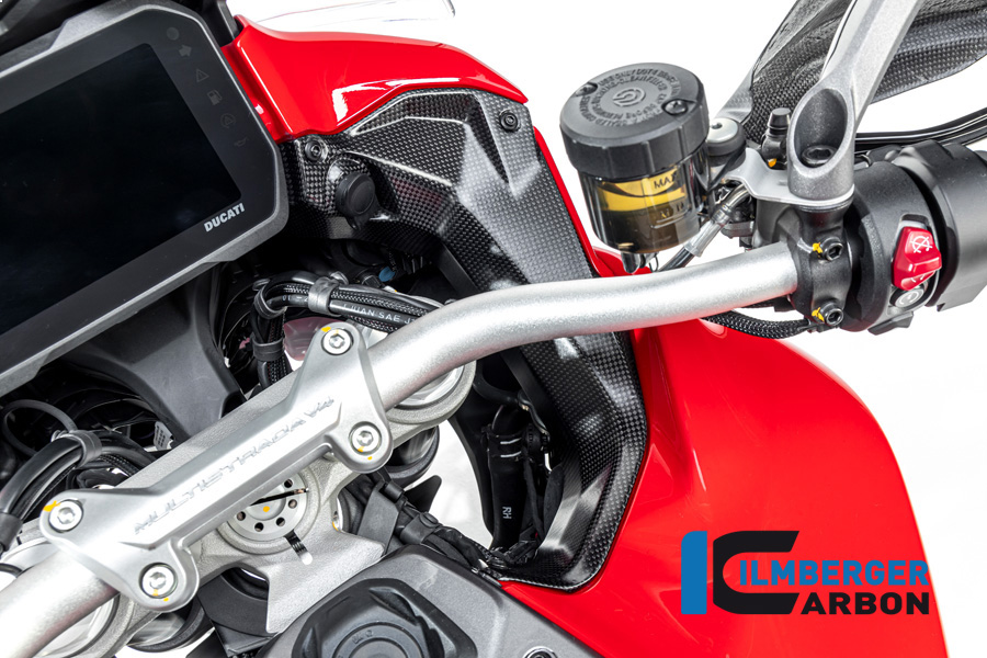 Cubierta de carbono Ilmberger lado derecho junto al cuadro de instrumentos, mate, Ducati Multistrada V4 2020-