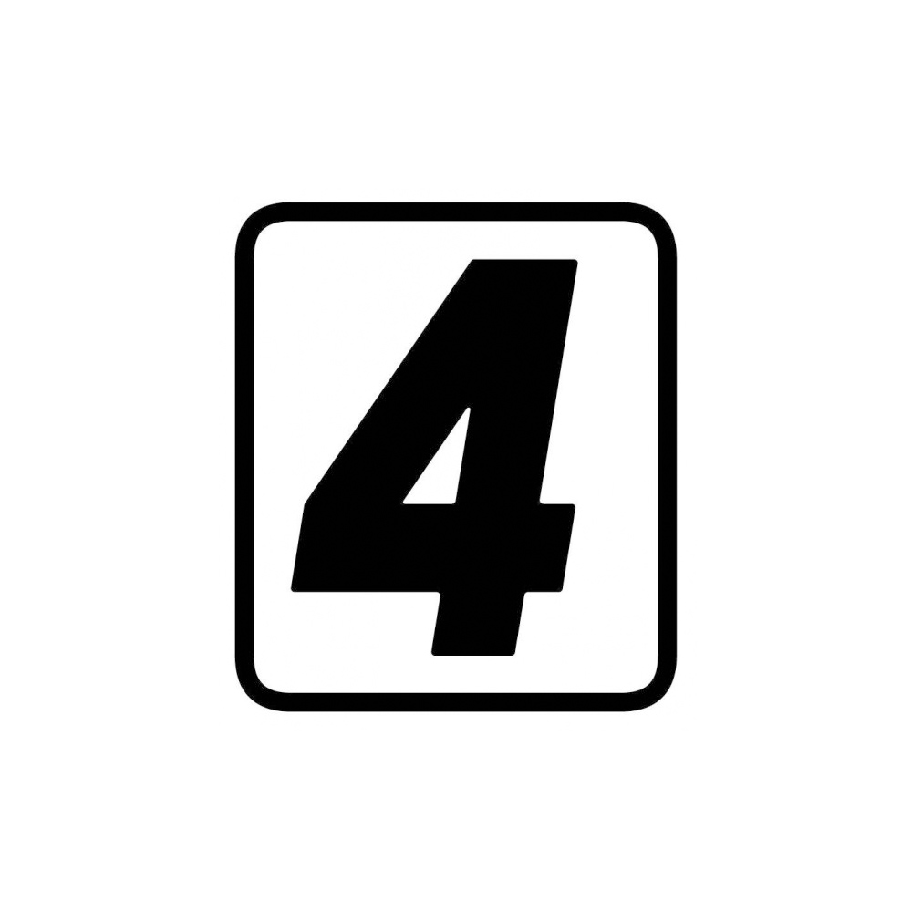 Pegatina de Número de Competición Barracuda "4"