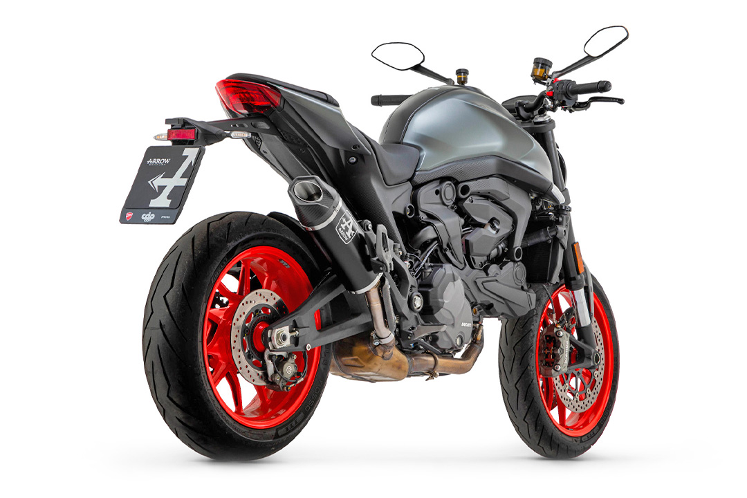 Silenciador ARROW INDY RACE DARK Aluminio para Ducati Monster / Monster+ a partir del año de modelo 2021-