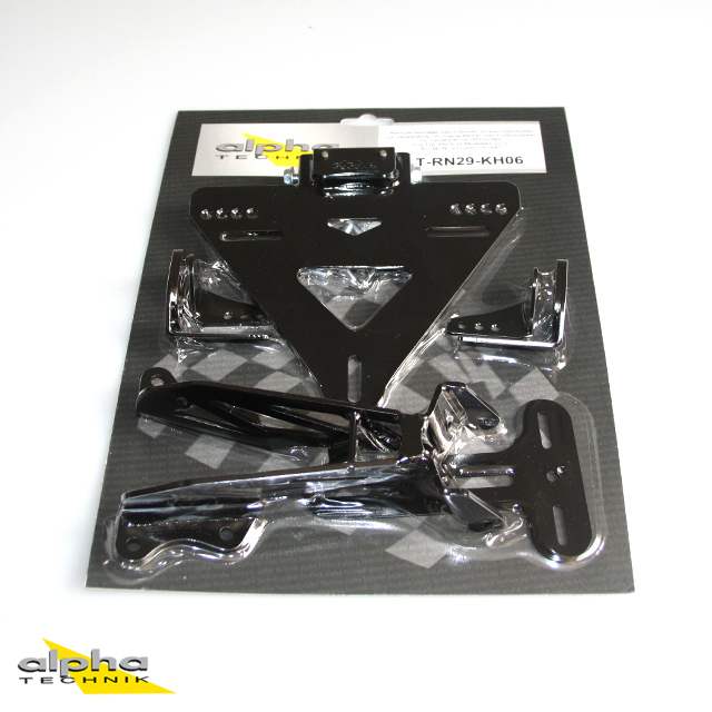 Soporte de matrícula alpha Technik para Yamaha MT09/ABS; Tipo RN29; Año del modelo 2013-2016