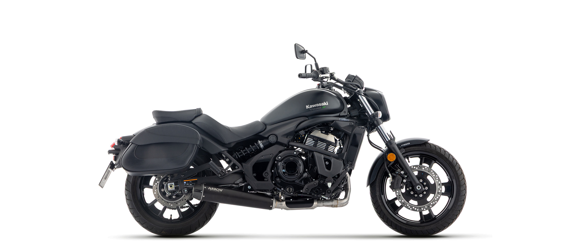 Sistema de escape completo ARROW DARK REBEL con tapa de aluminio para Kawasaki Vulcan S 650 2025-