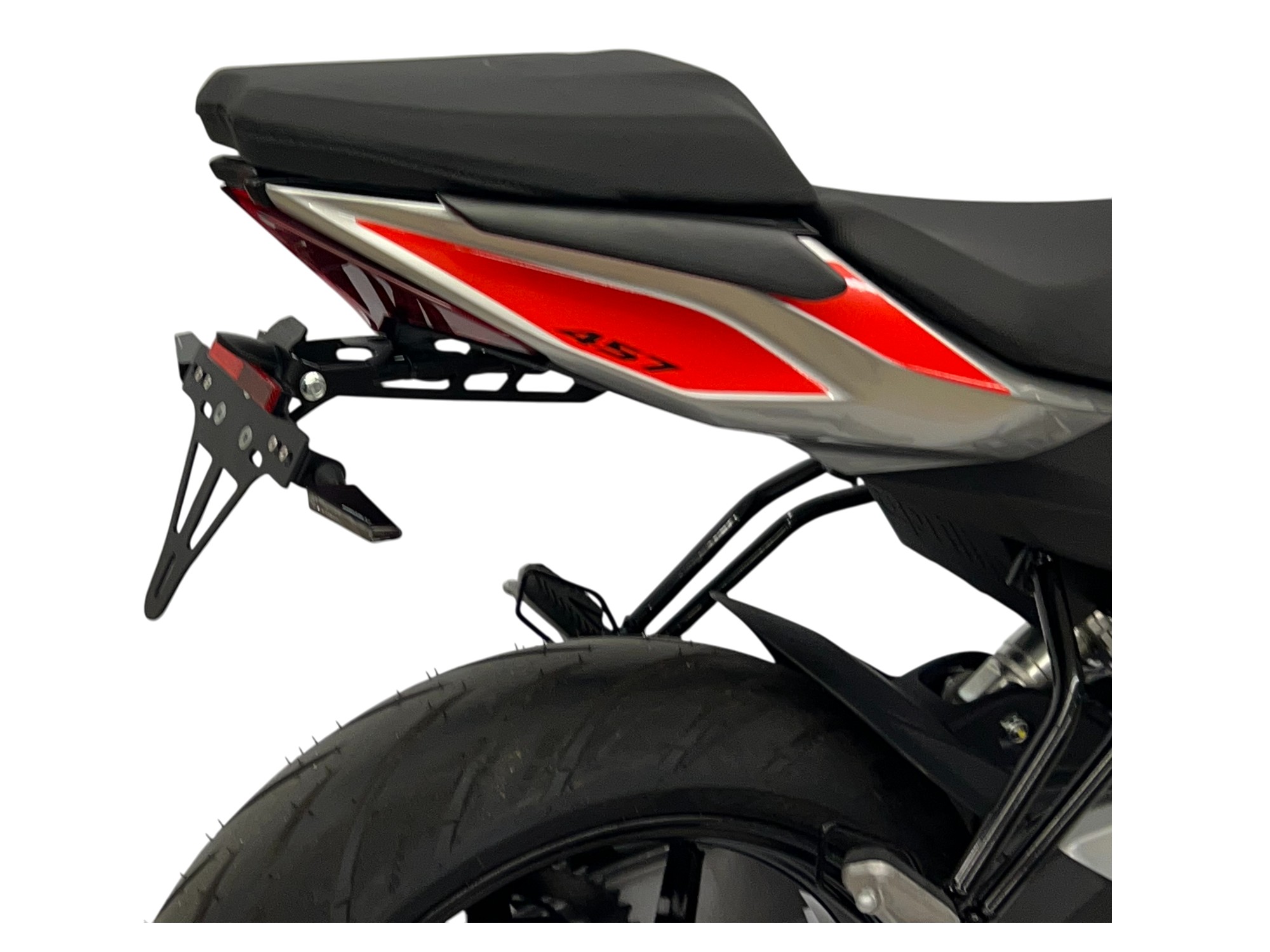 Soporte de matrícula alpha Technik para Aprilia RS 457 / Tuono 457, Tipo XE, año del modelo 2024-.