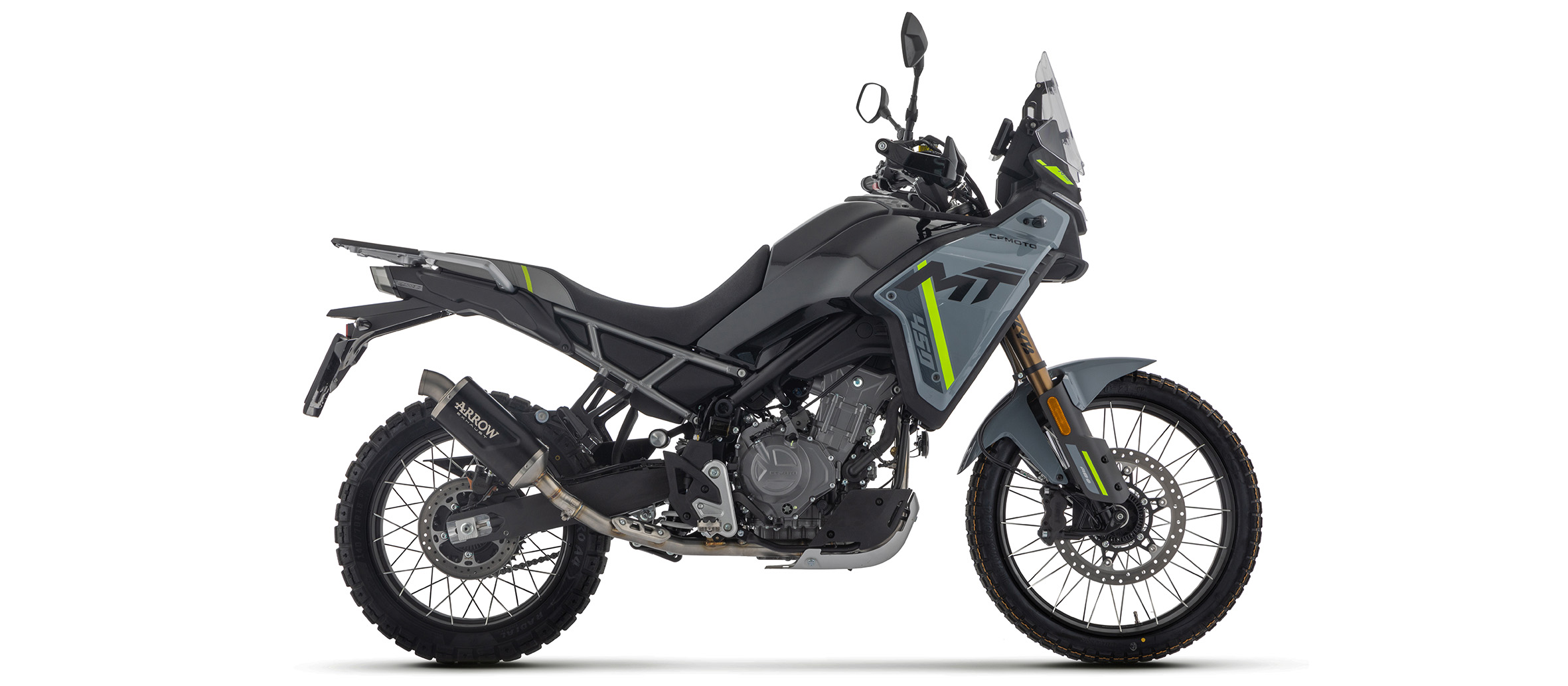 ARROW Escape INDY RACE EVO DARK Aluminio negro para CF Moto 450MT 2025-