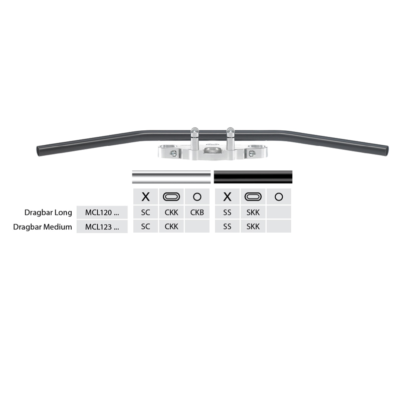 Manillar de acero TRW Dragbar Medium MCL123SS en negro