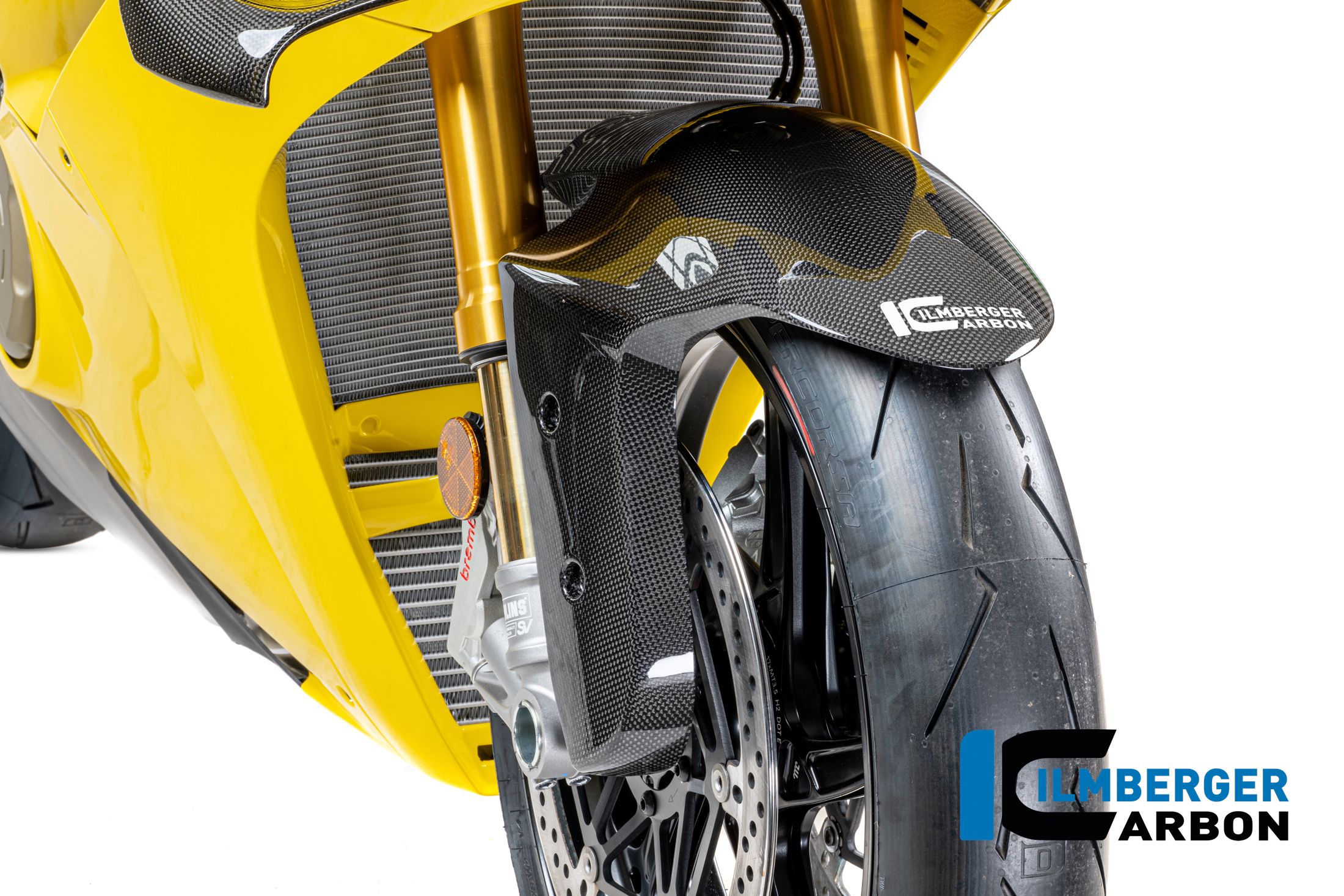 Guardabarros de carbono Ilmberger anterior, delanteroe, brillante, Ducati Panigale V4, S, R, 2025-