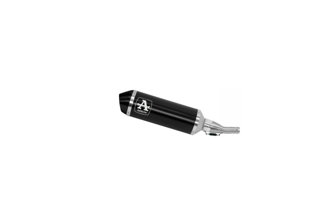 Escape ARROW DARK URBAN para Yamaha X-Max 300 y Tricity 300 desde el año de modelo 2021-, con tapa de extremo de acero inoxidable