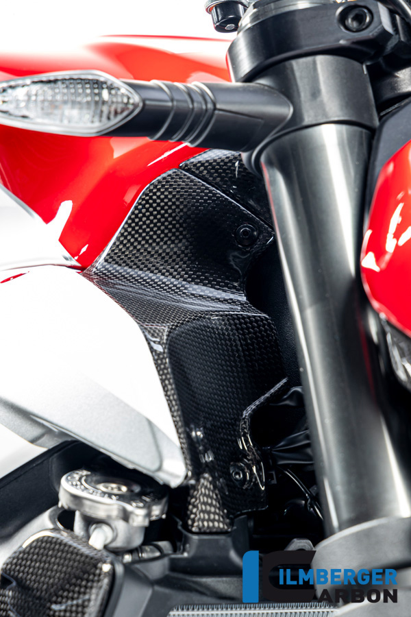 Cubierta de conducto de aire de carbono Ilmberger lado derecho, brillante, Ducati Streetfighter V2, 2022-