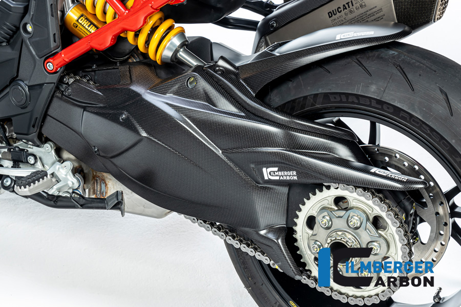 Cubiertas de basculante Ilmberger de carbono con cubrecadena, mate, Ducati Multistrada V4 Pike's Peak 2022-
