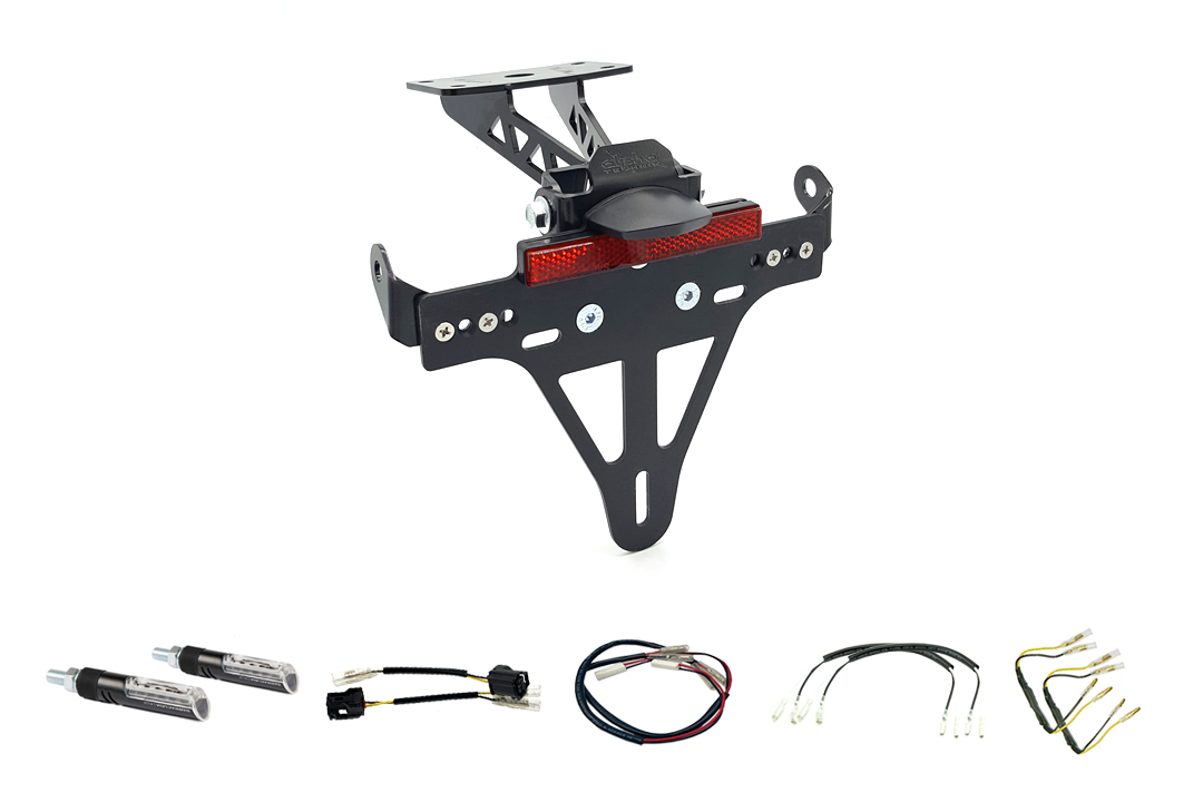 Kit de soporte de matrícula-luz de intermitente alpha Technik IDEA para Yamaha MT-07 RM33 / RM34 a partir del año de modelo 2021 (Trasero)