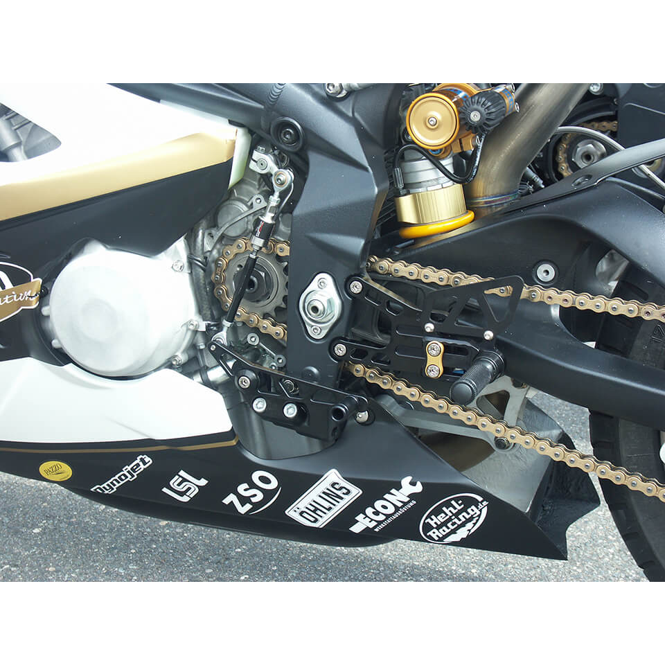 Sistema de estriberas LSL 2Slide para Triumph Daytona 675, 2006-2012, negro-rojo, con cambio invertido, Racing, sin homologación calle