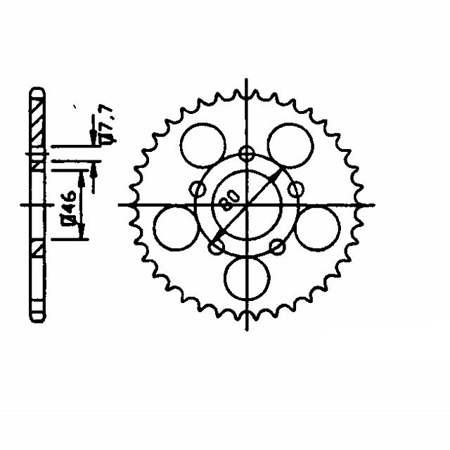 corona de acero, 42 dientes, paso 415