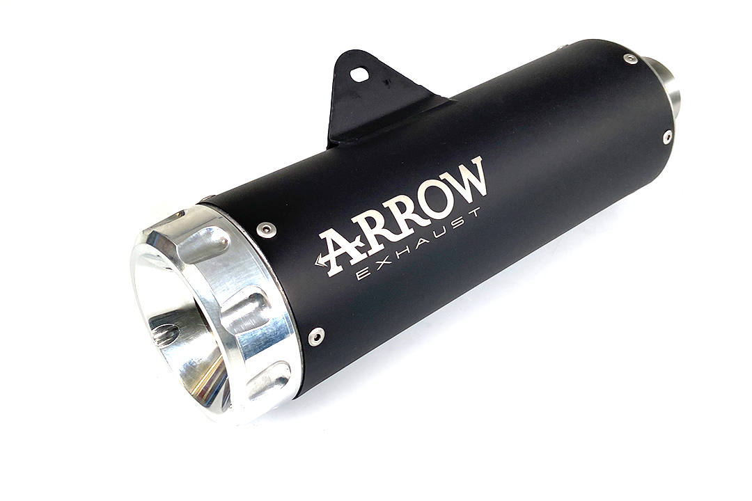 Sistema de Escape Completo ARROW DARK REBEL con Tapa Final de Aluminio para Kawasaki Z650 RS Año de Modelo 2021-