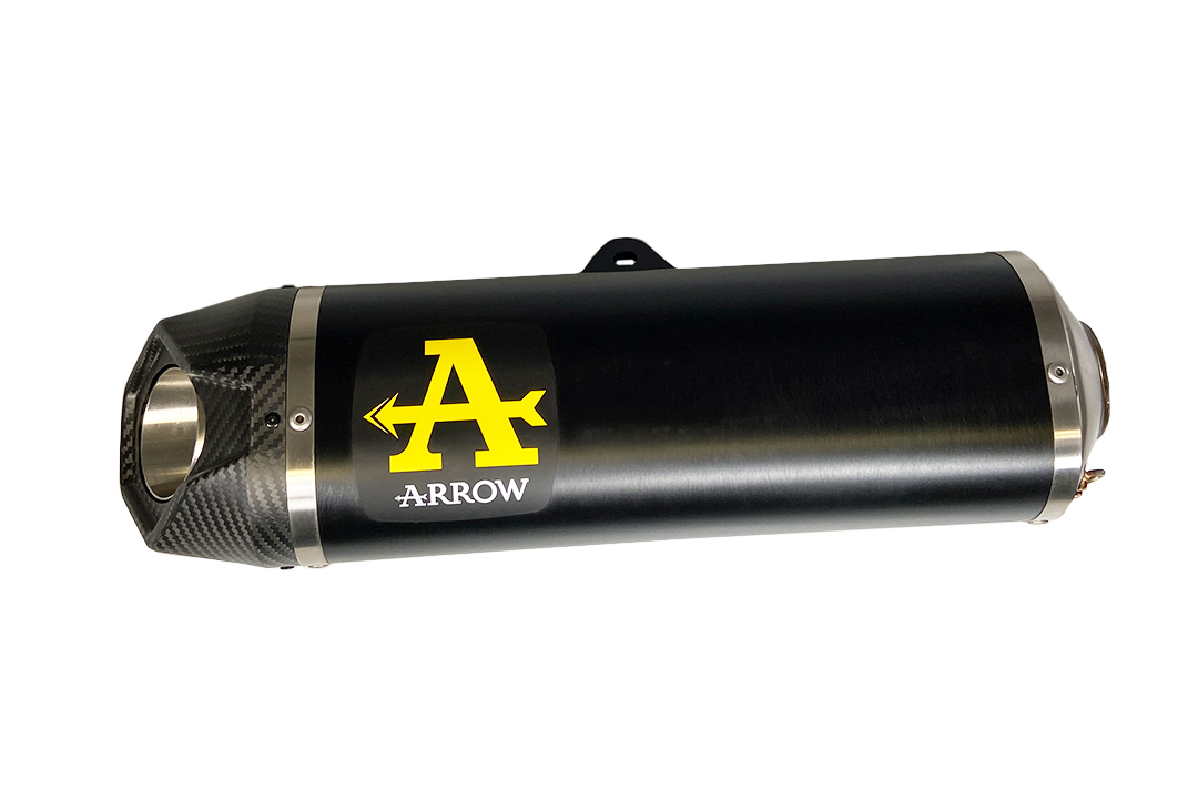 ARROW sistema de escape INDY RACE Aluminio negro para Kawasaki Z650 y Ninja 650 año de modelo 2021-