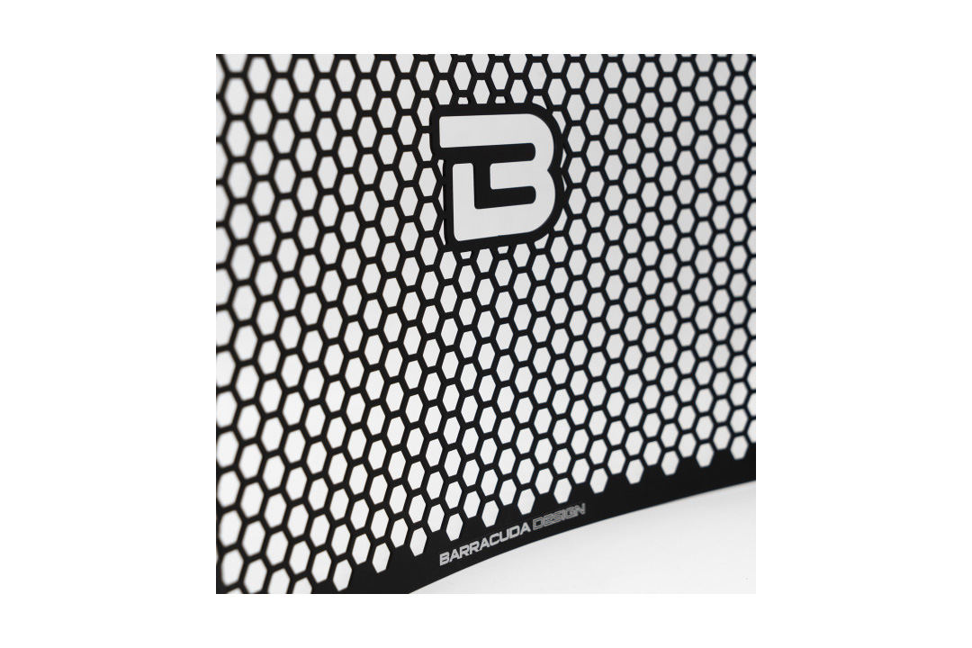 Barracuda protección del radiadoz, Aluminio negro, para Triumph Street Triple 765 R / 765 S año de modelo 2017-2021