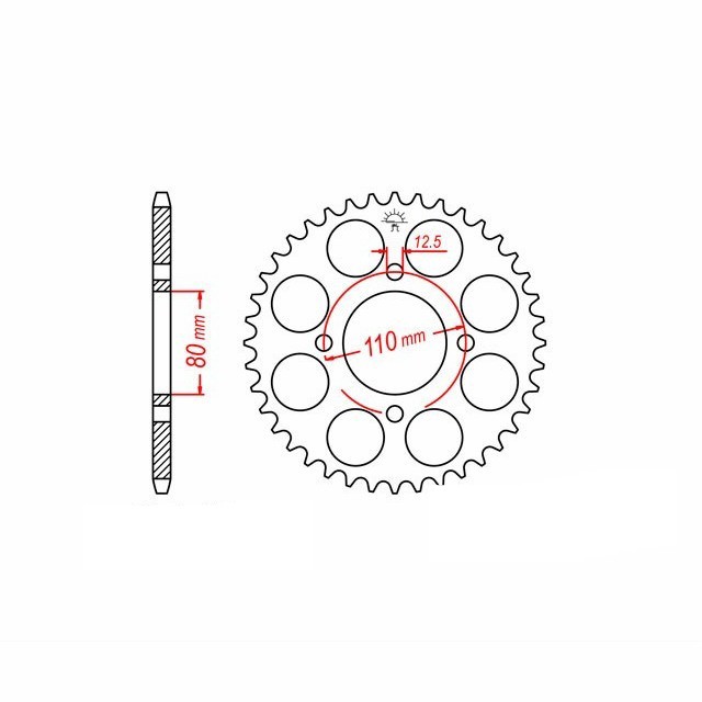 corona Acero, 38 Dientes, Paso 630