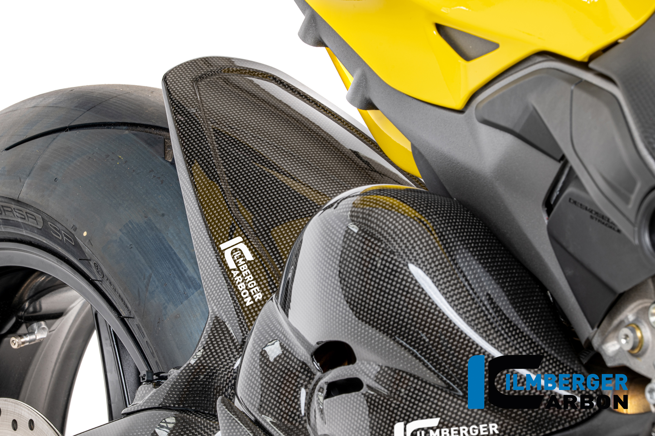 Guardabarros de carbono Ilmberger trasero, brillante, Ducati Panigale V4, S, R, 2025-