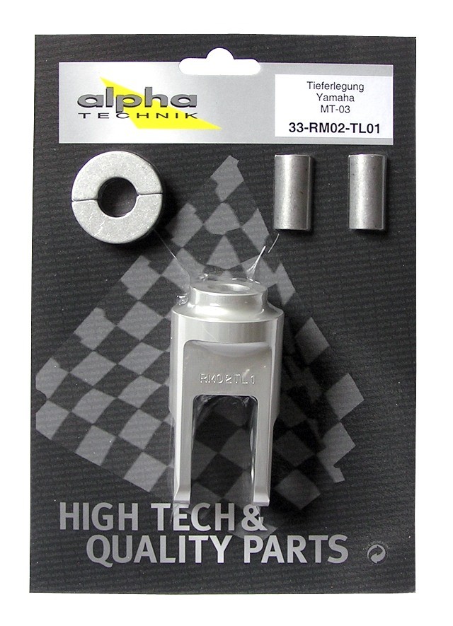 Kit de rebaje alpha Technik 30mm para Yamaha MT03; Tipo RM02; Año del modelo 2006-
