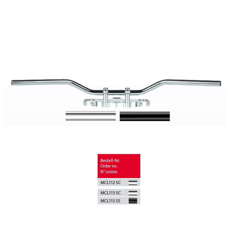 Manillar de acero TRW Touring Bajo MCL113SS en negro