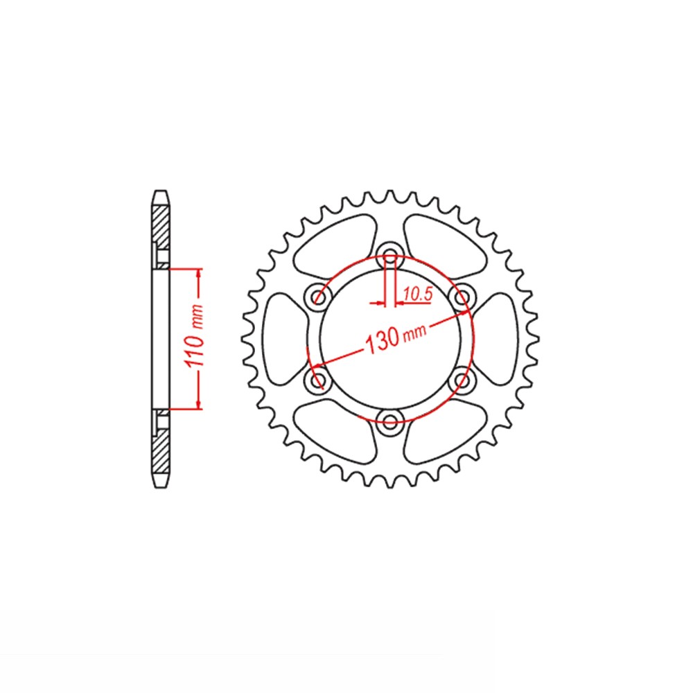 corona de acero, 56 dientes, paso 428